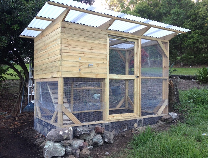 Garden Coop built on a slope.