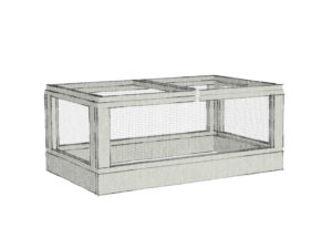 Illustration of The Garden Run quarter-height chicken run module design