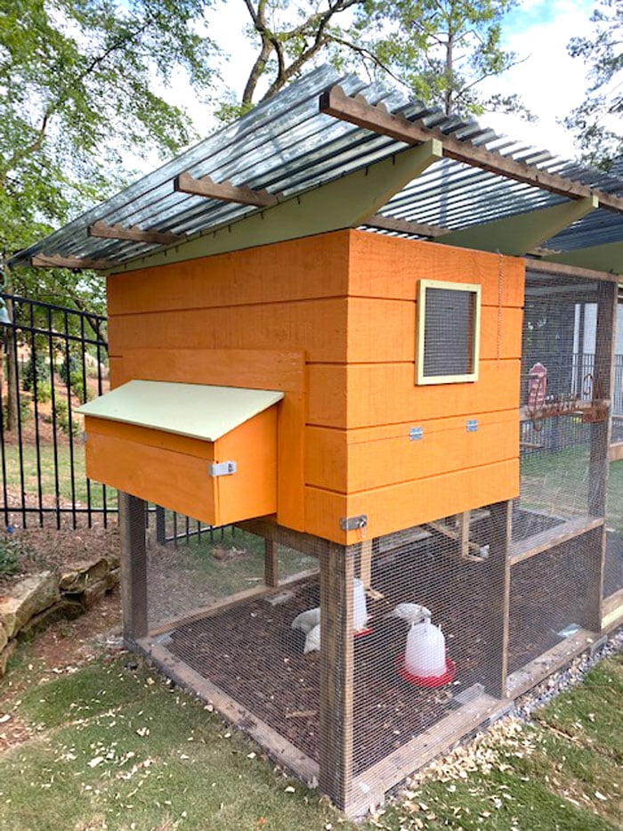 Henhouse of Garden Coop chicken coop design with added exterior nest box